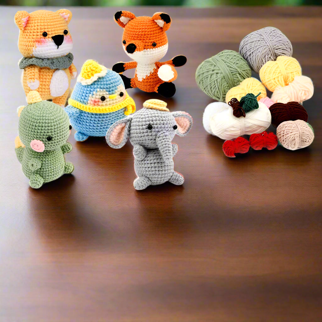 Create Adorable Plush Animals with the Complete DIY Crochet Animal Kit – Perfect for Beginners! Includes Everything You Need to Get Started!