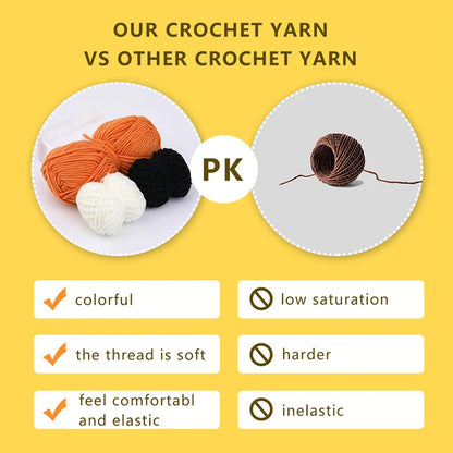 Beginner's Crochet Kit: Complete Yarn & Hook Set with Video Tutorials for Easy Knitting!