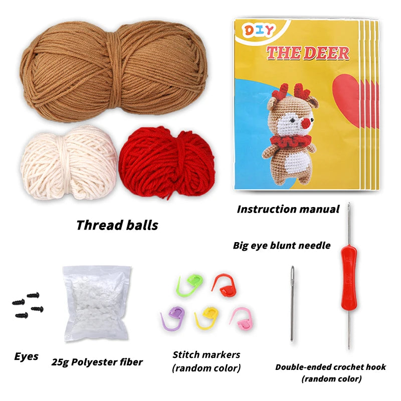 Beginner's Crochet Kit: Complete Yarn & Hook Set with Video Tutorials for Easy Knitting!
